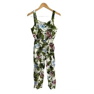 NWT One Heart Clothing Floral Jumpsuit flowers white multi color womens small